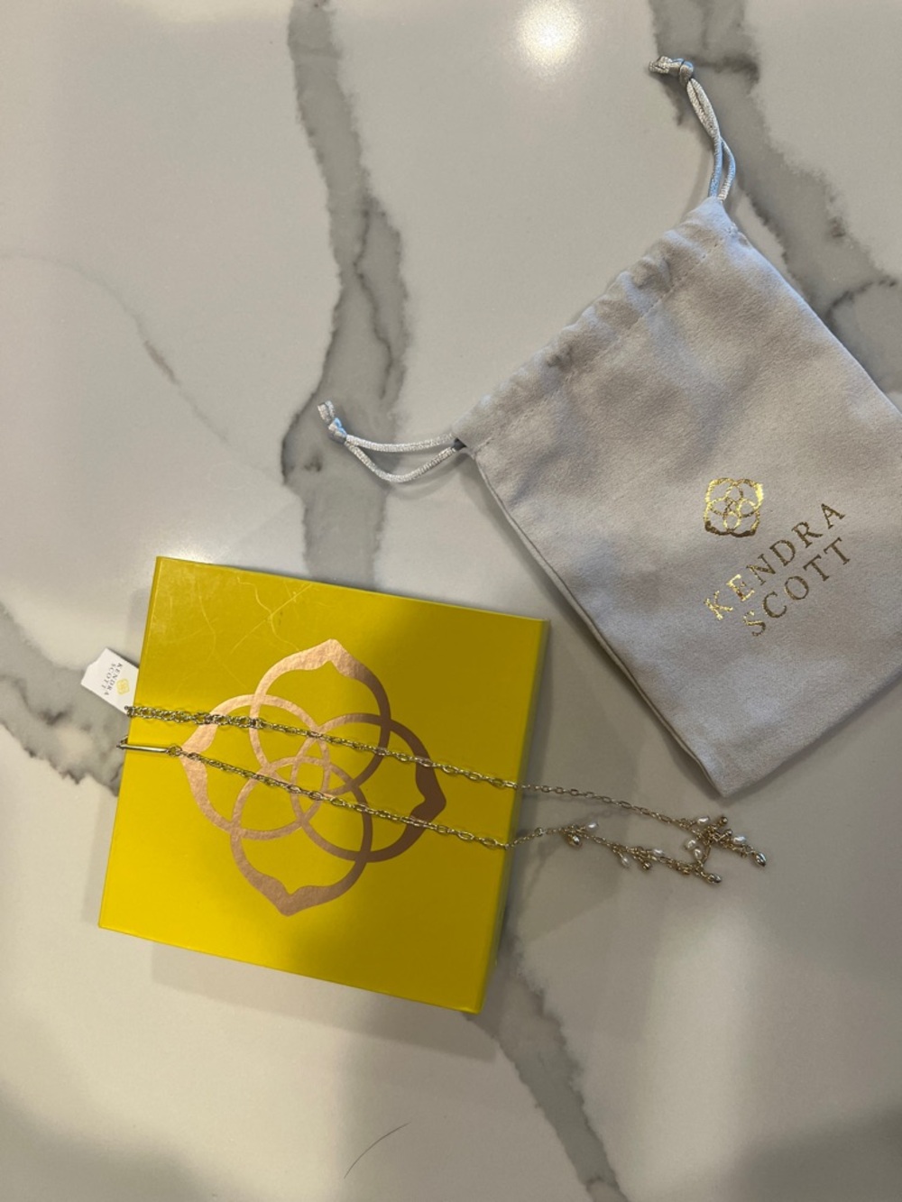 Kendra Scott Gold Necklace with Pearl Charms - Picture 4 of 4